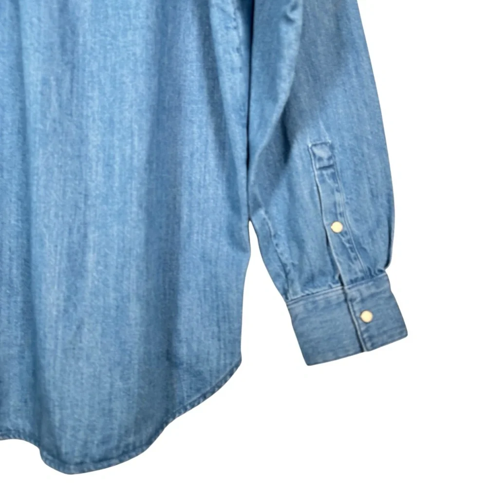 SÉZANE Max Denim Long Sleeve Button Down Shirt - Picture 7 of 15